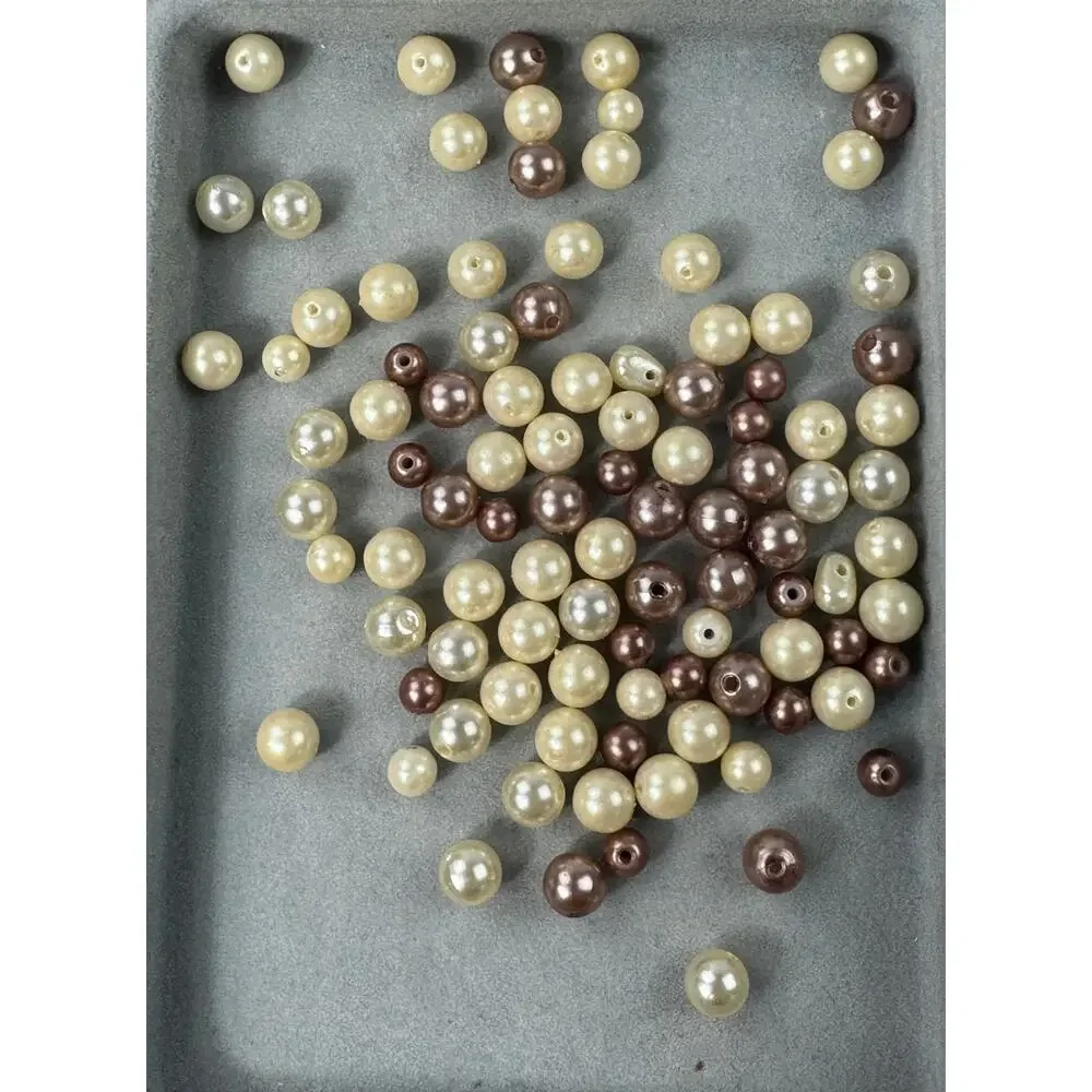 Assorted Faux Pearl Beads of Various Shapes Sizes and Colors